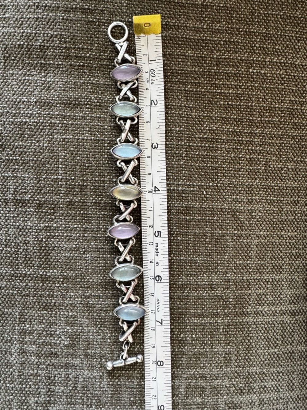 Vaubel Sterling Silver Multi-Color Marquise Stone Bracelet